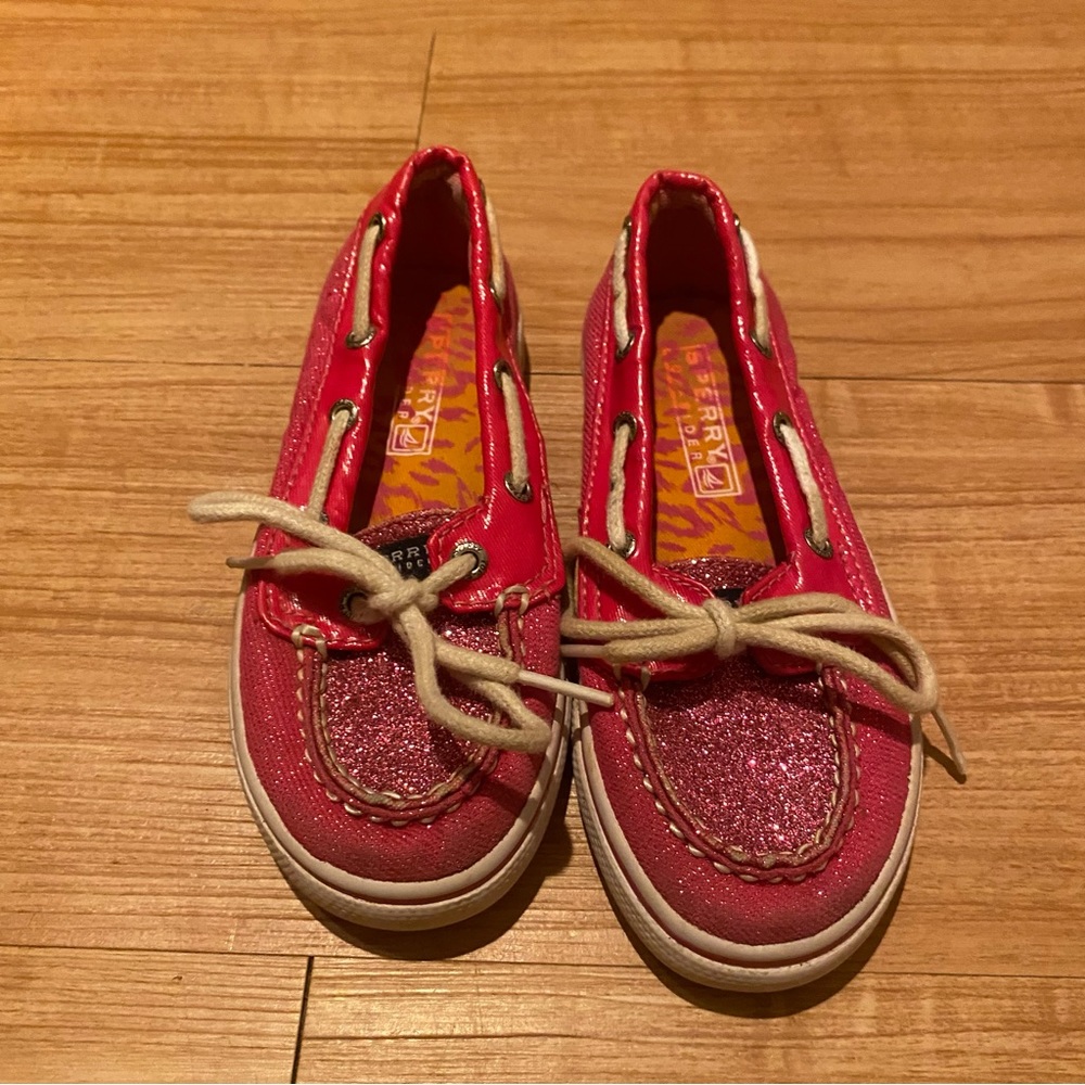Little girls sparkle sperry shoes